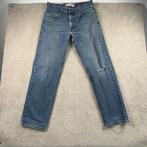 Levi's 550 Relaxed Fit Jeans Mens 34x32 Blue Denim Cotton Medium Wash Distressed
